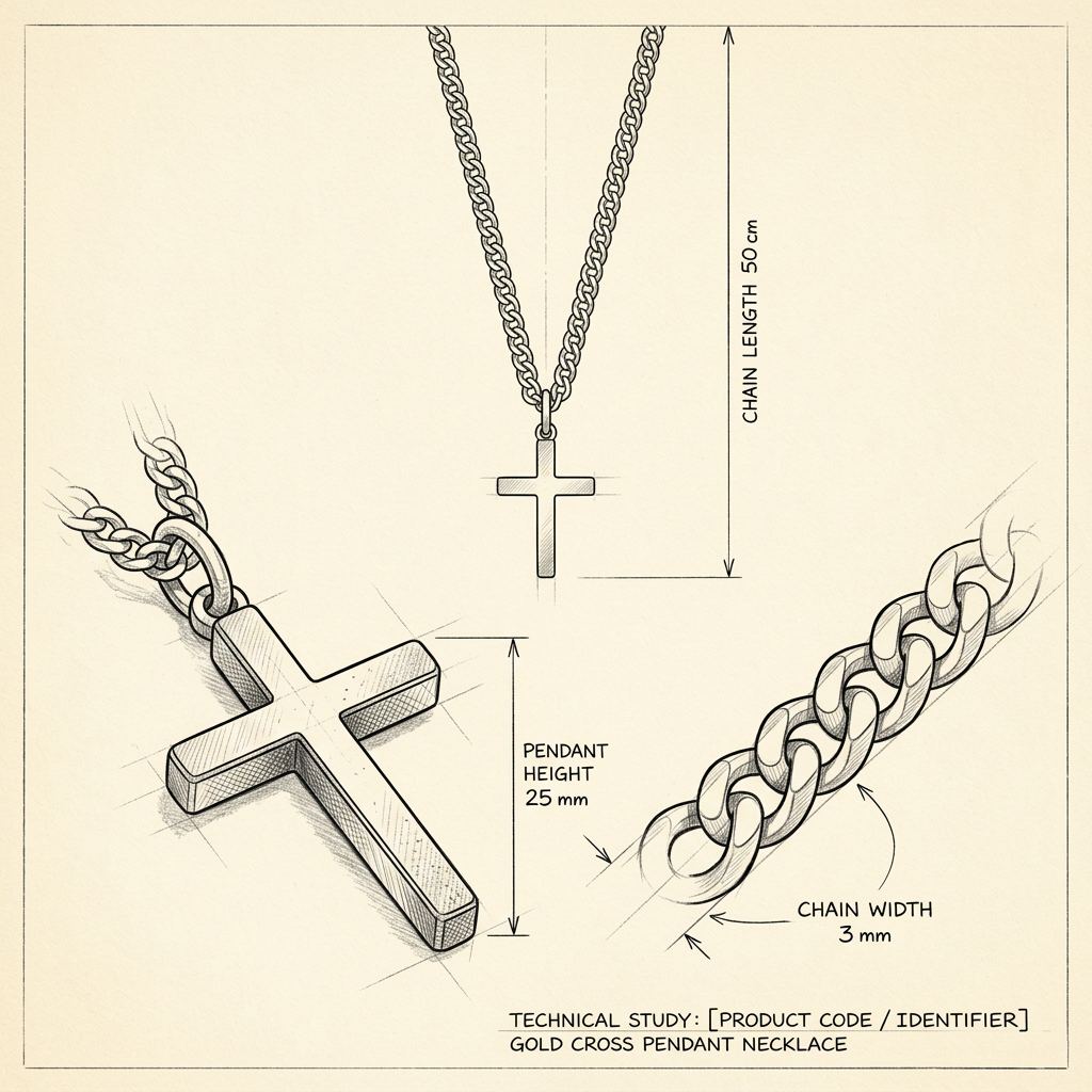 Disegno tecnico · The Cross Gold Chain
