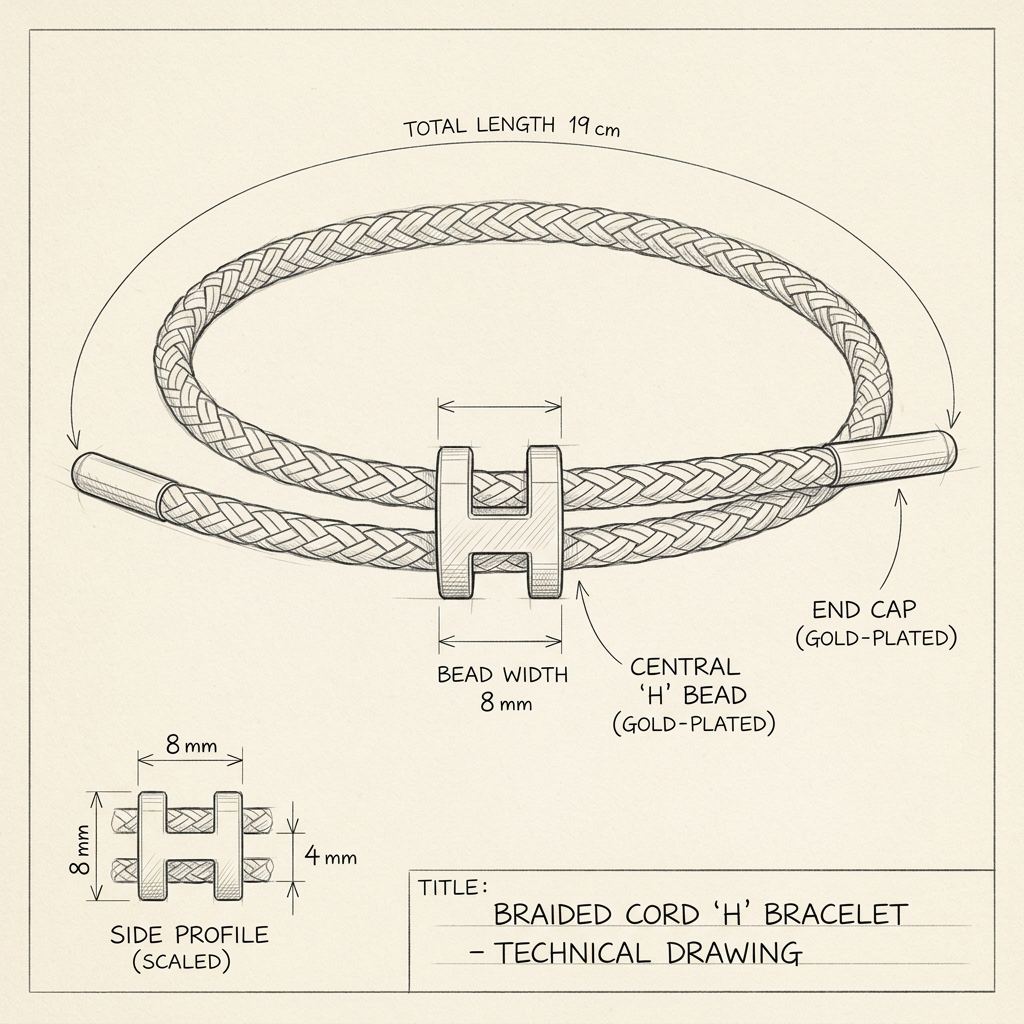 Dessin technique · The Monaco Mint & Gold Bracelet