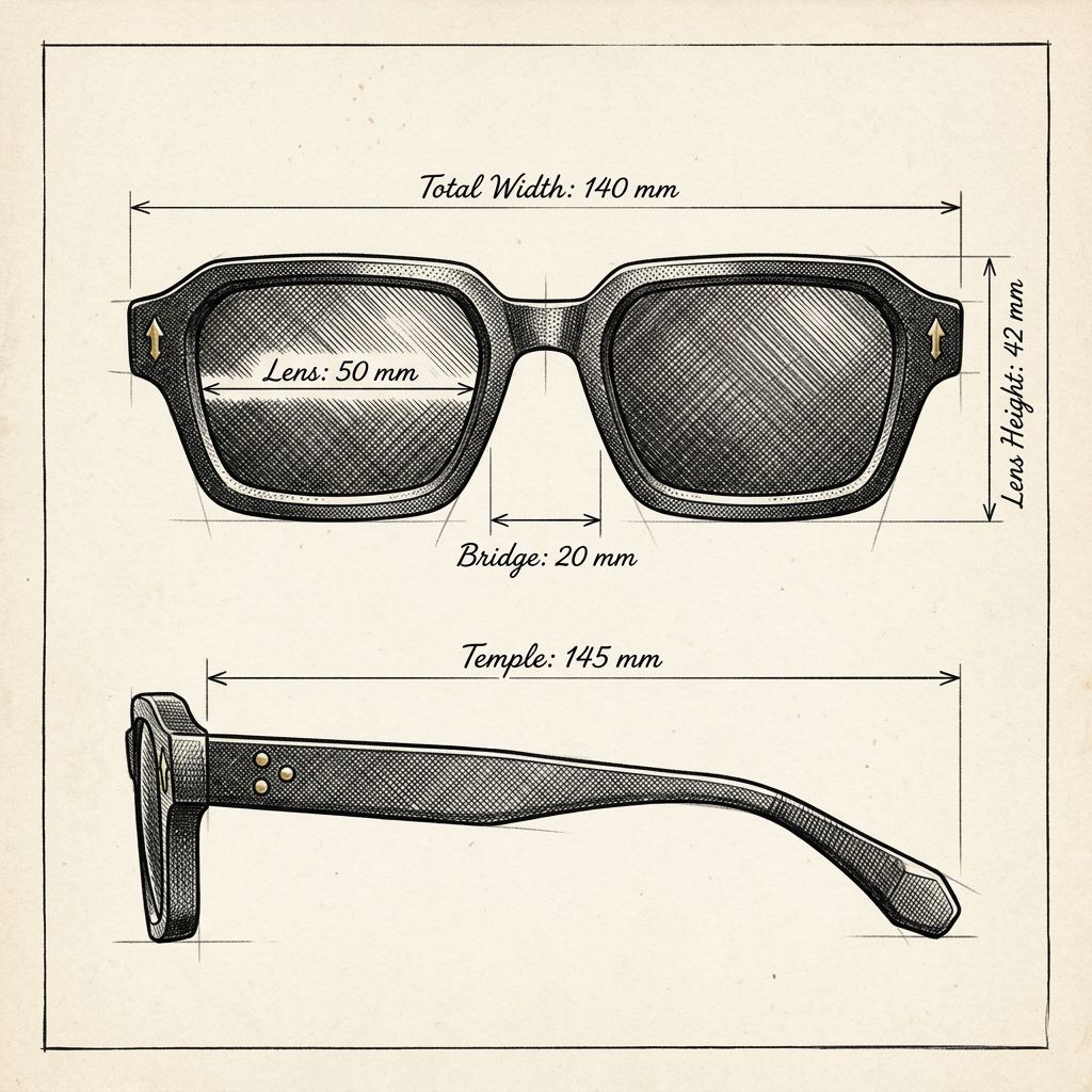 Dibujo técnico · The Monopoli Black Sunglasses