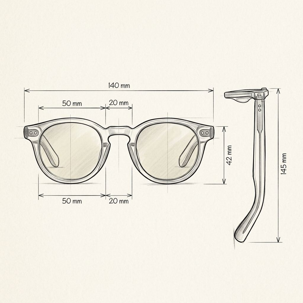 Technical drawing · The Positano Yellow Tint Sunglasses