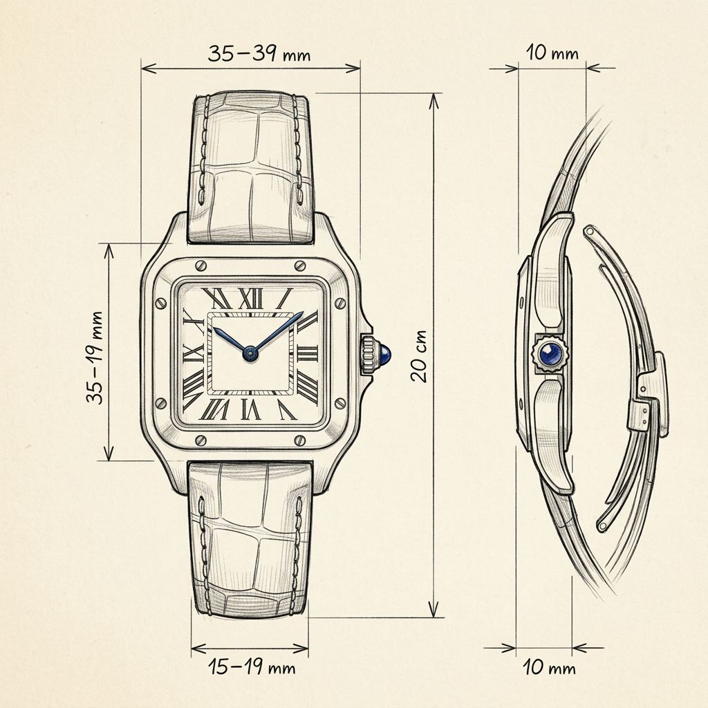 Disegno tecnico · The Prestige Black/Gold Watch