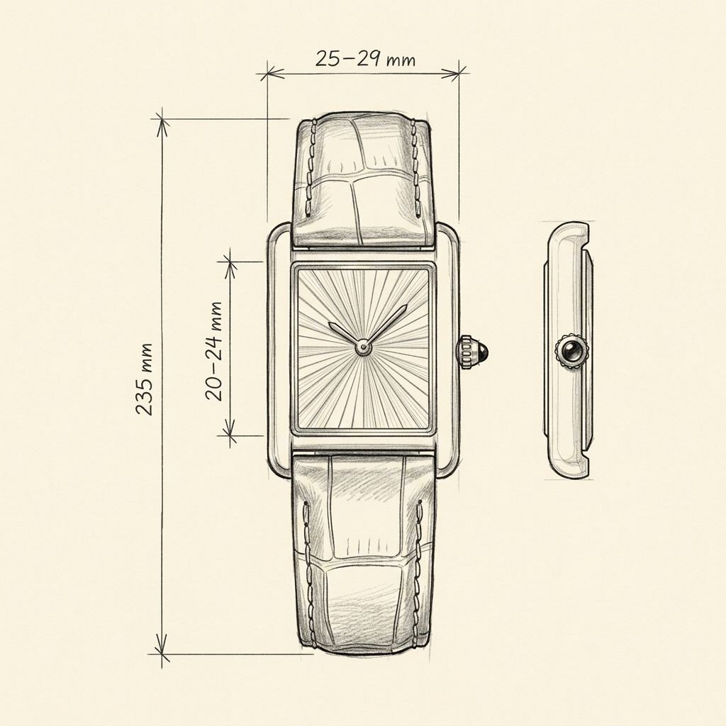 Dessin technique · The Riviera Bordeaux/Gold Watch