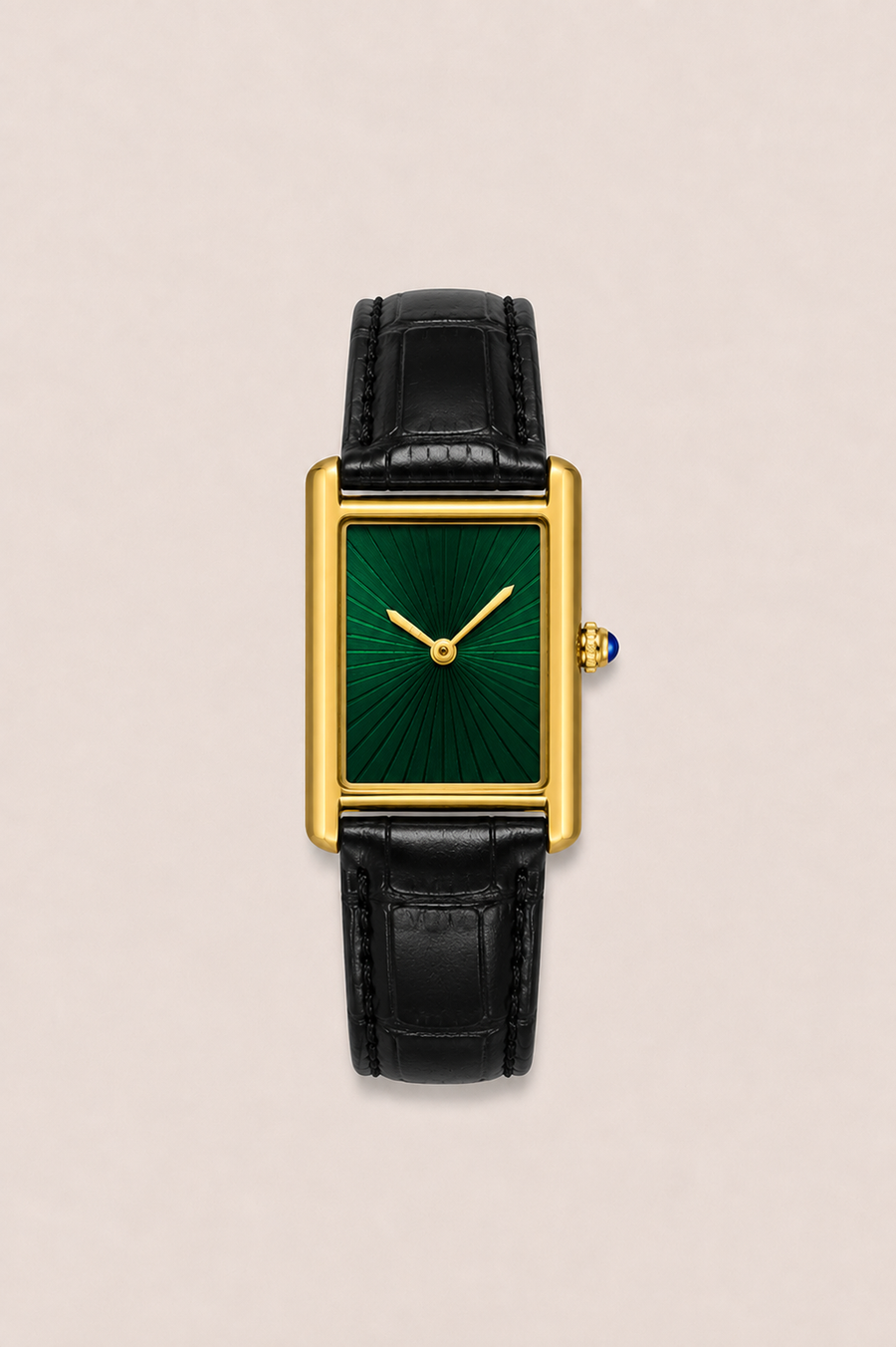 Die Riviera-Uhr in Schwarz/Gold/Grün