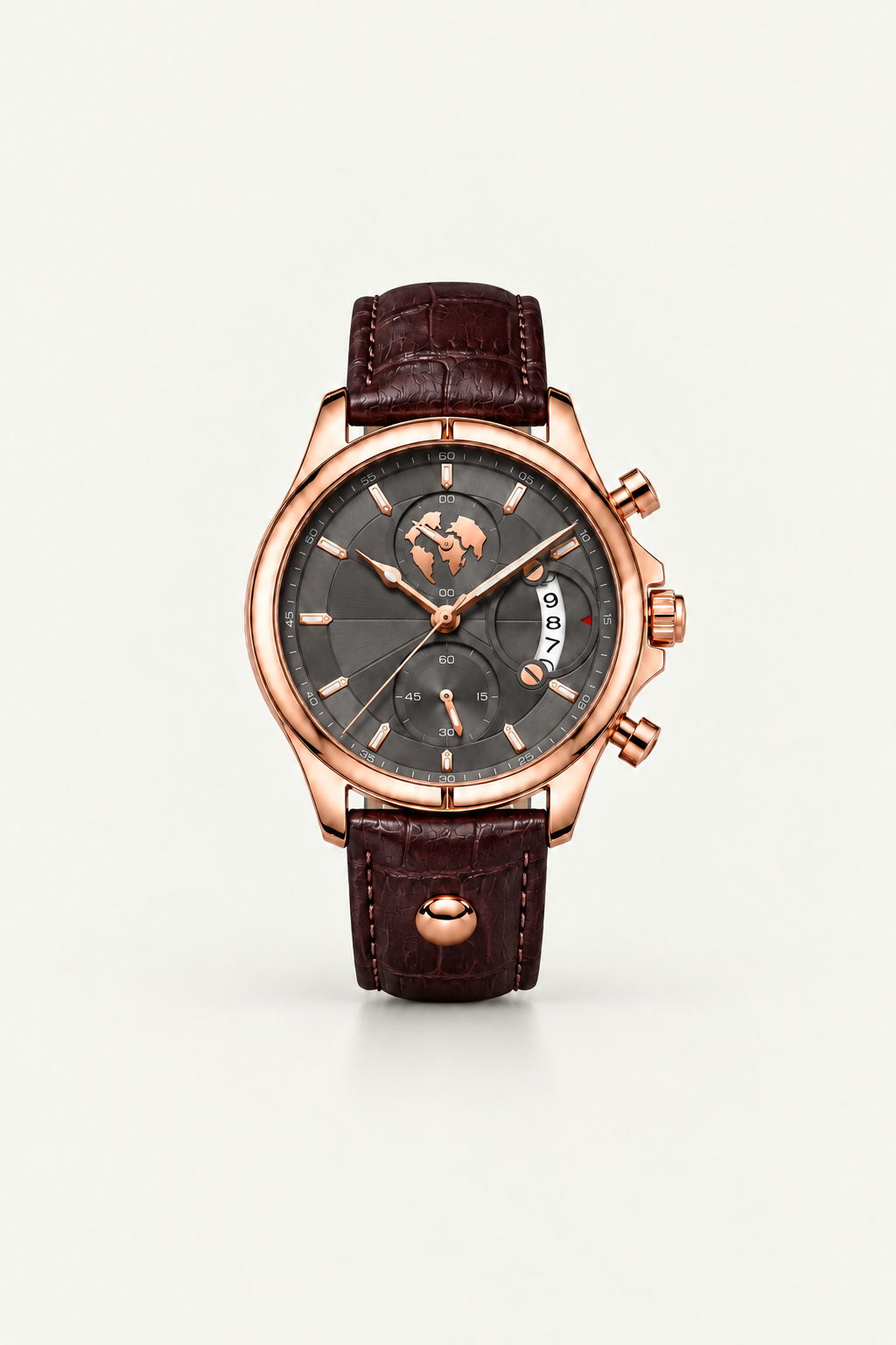 The Portofino Explorer Brown/Grey/RoseGold Watch