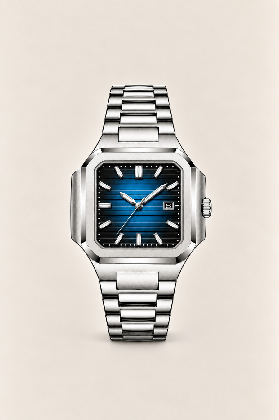 Die Capri Uhr Silber/Blau