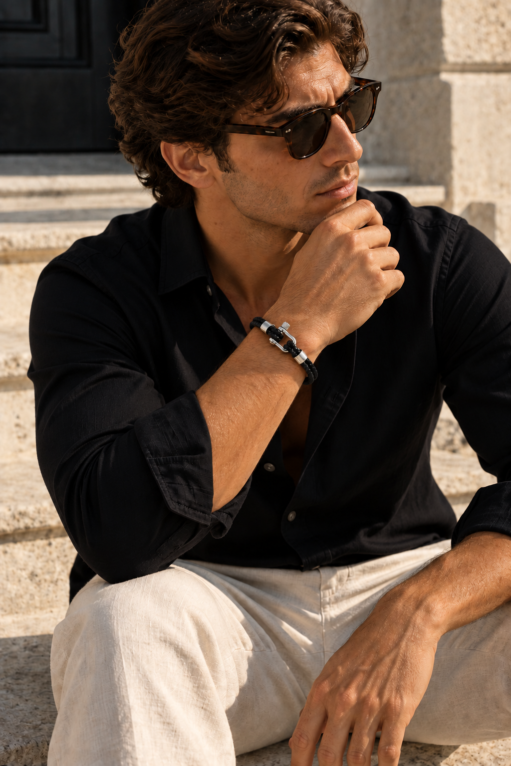 The Riviera Light Blue Rose Gold Bracelet