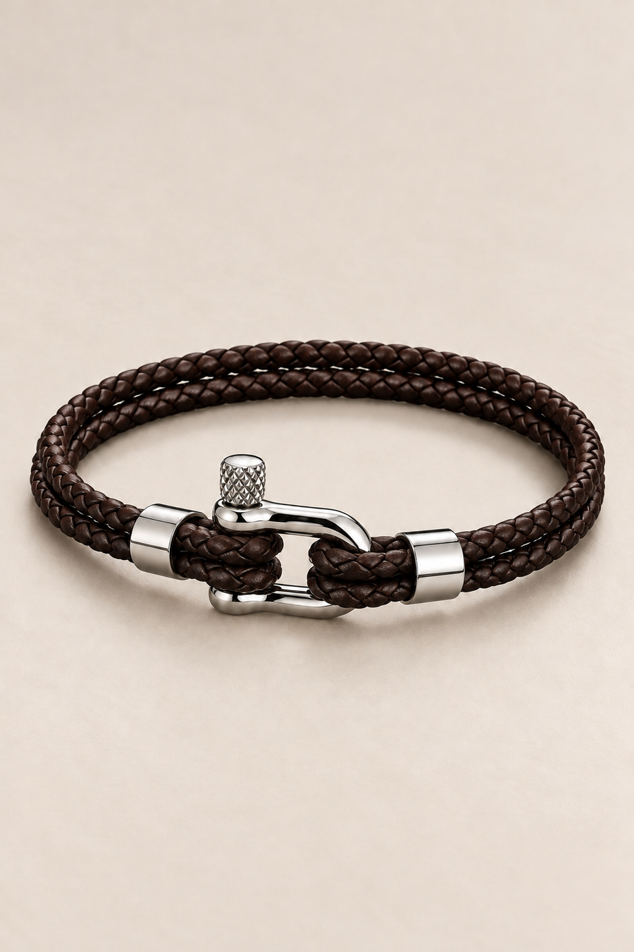 The Anchor Coffee/Silver Bracelet