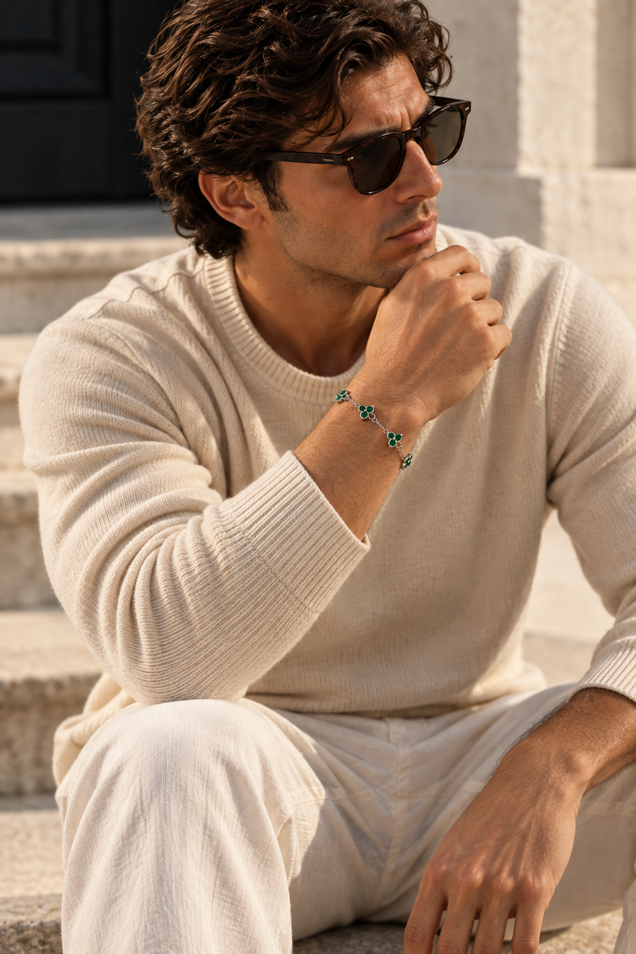The Fortuna Green/Silver Bracelet
