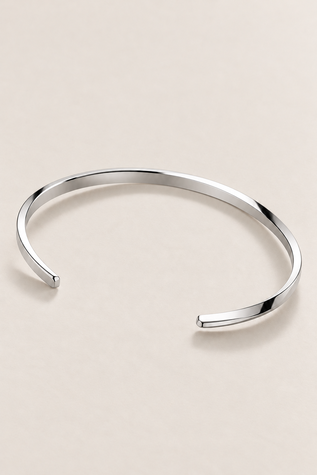 The Capri Slim Flat Silver Bracelet