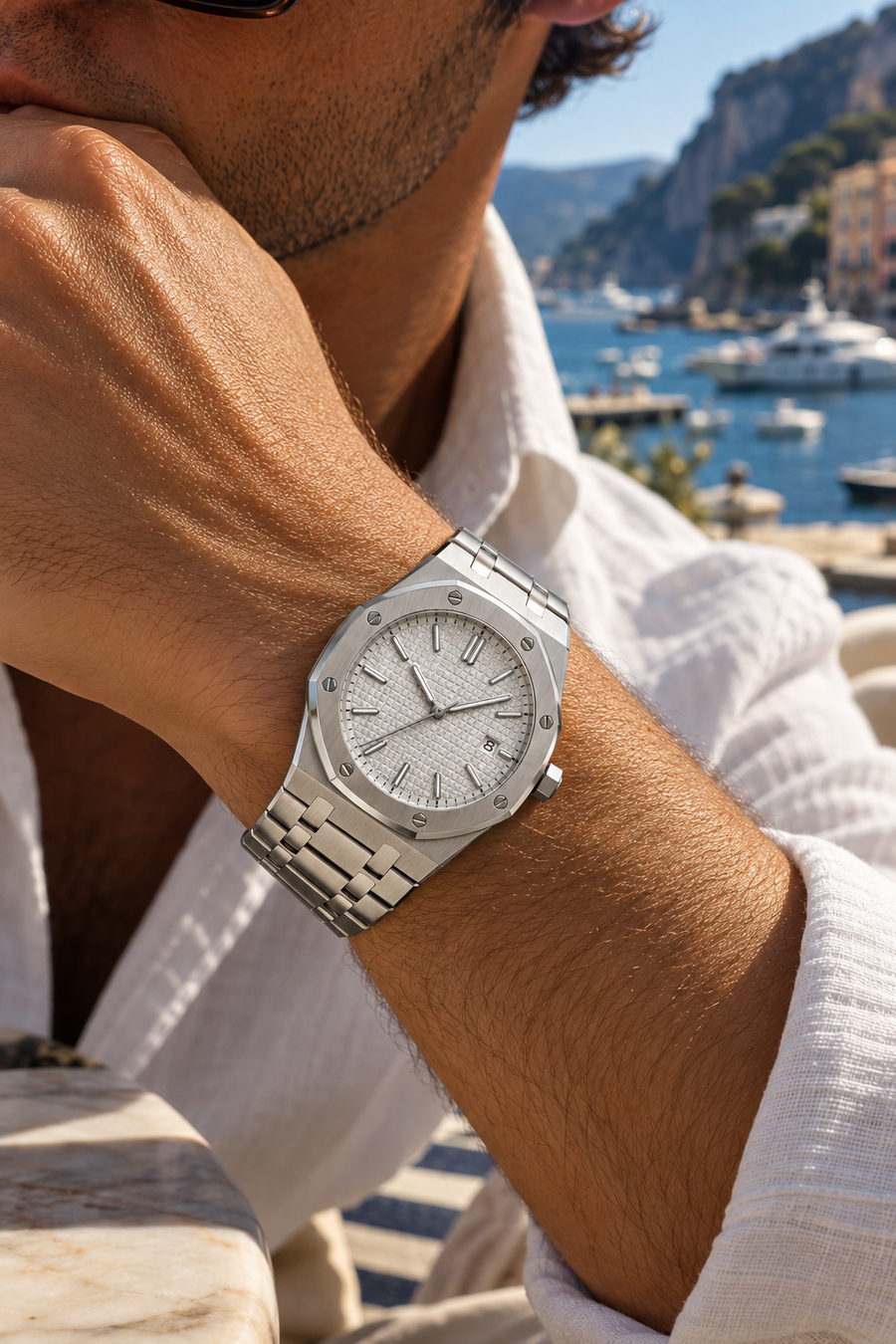 Die Monaco Silver/Ice Uhr