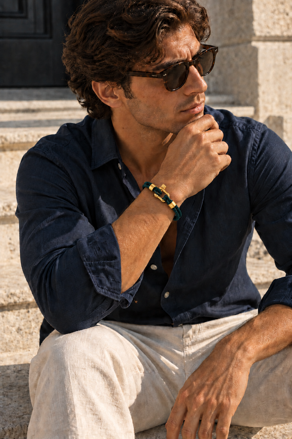 The Riviera Light Blue Rose Gold Bracelet