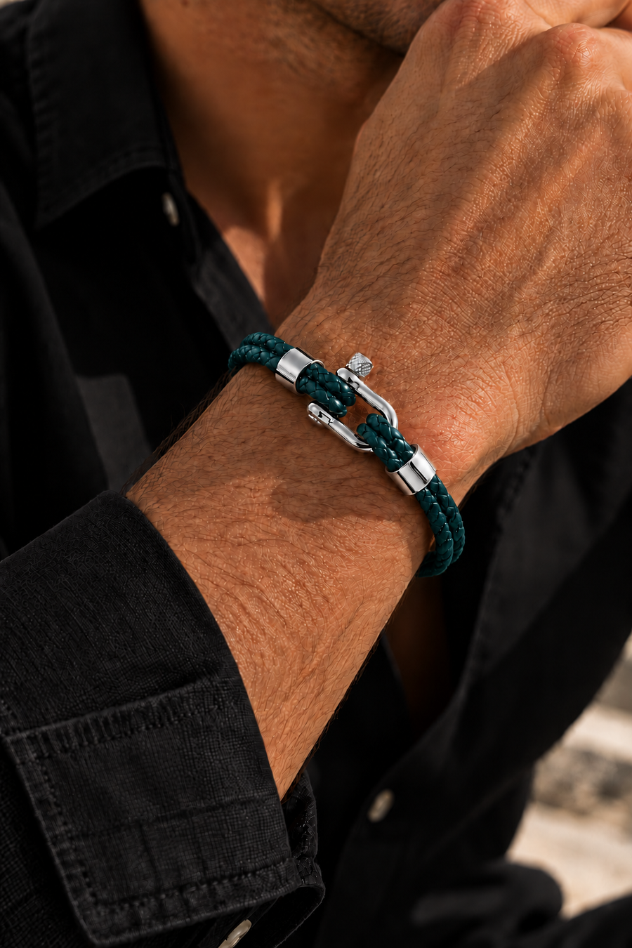 The Riviera Light Blue Rose Gold Bracelet
