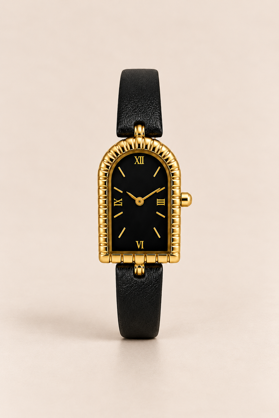 Die Amalfi-Uhr in Schwarz/Gold
