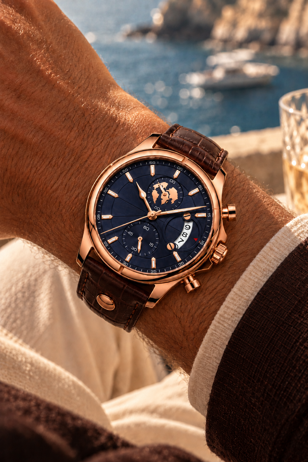 Le bracelet Riviera Light Blue Rose Gold