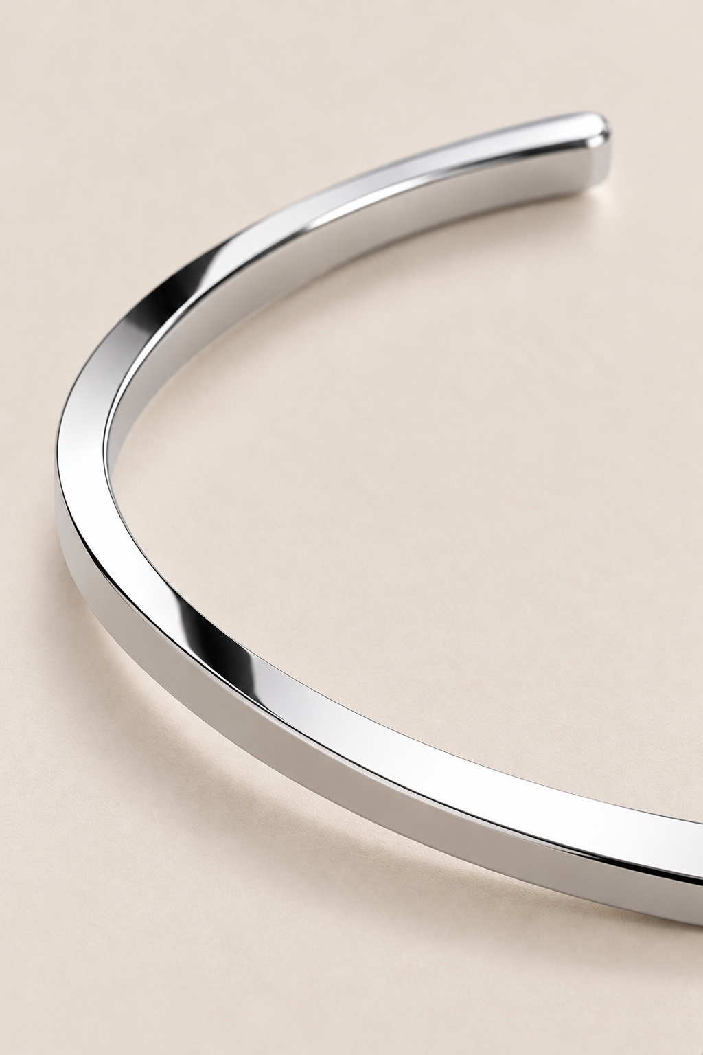 The Capri Slim Flat Silver Bracelet