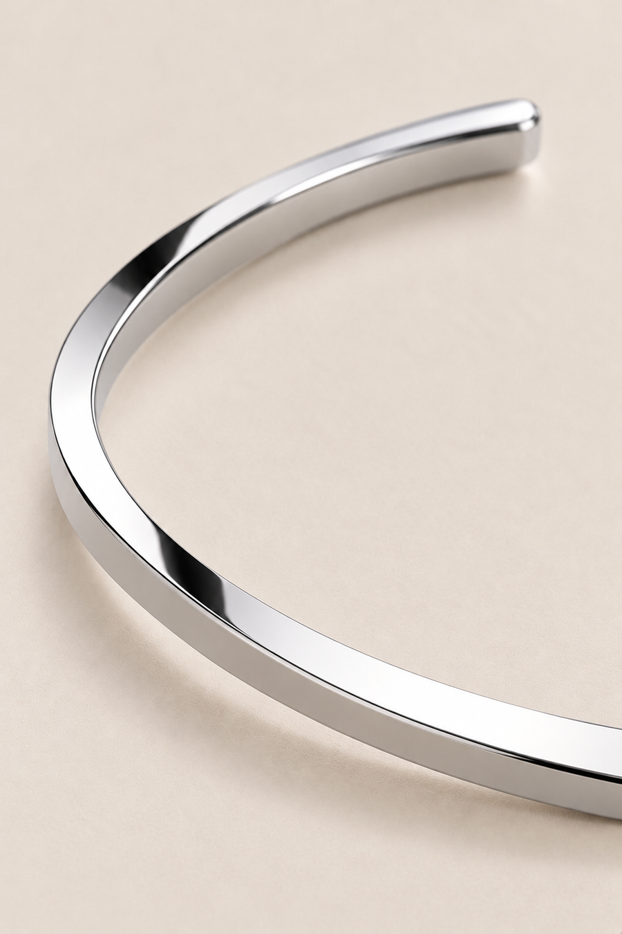The Capri Slim Flat Silver Bracelet