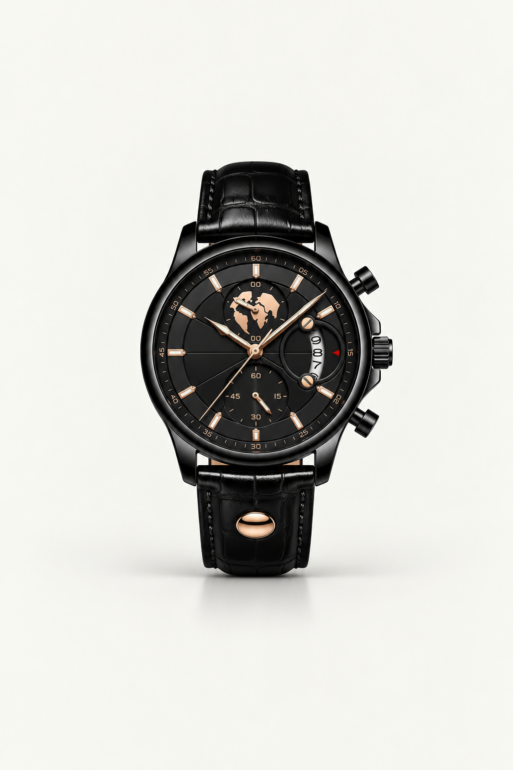 Die Portofino Explorer Uhr Schwarz/Roségold