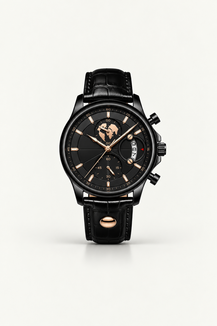 Die Portofino Explorer Uhr Schwarz/Roségold