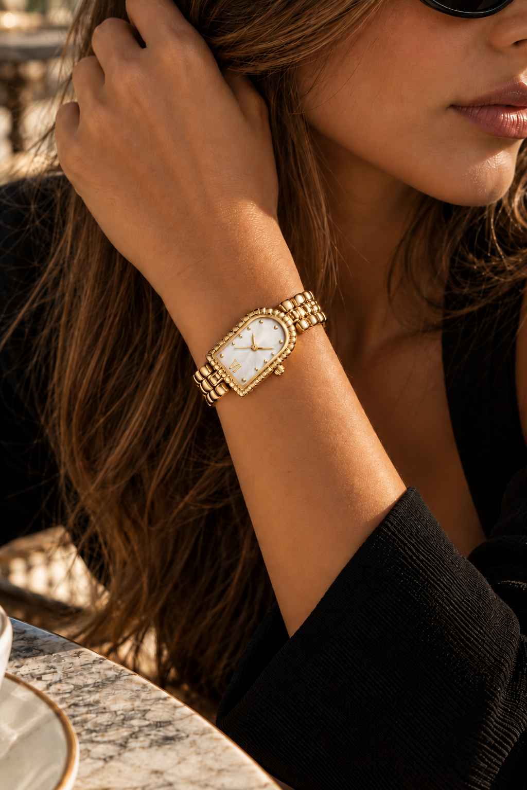 The Amalfi Full Gold/Pearl Watch
