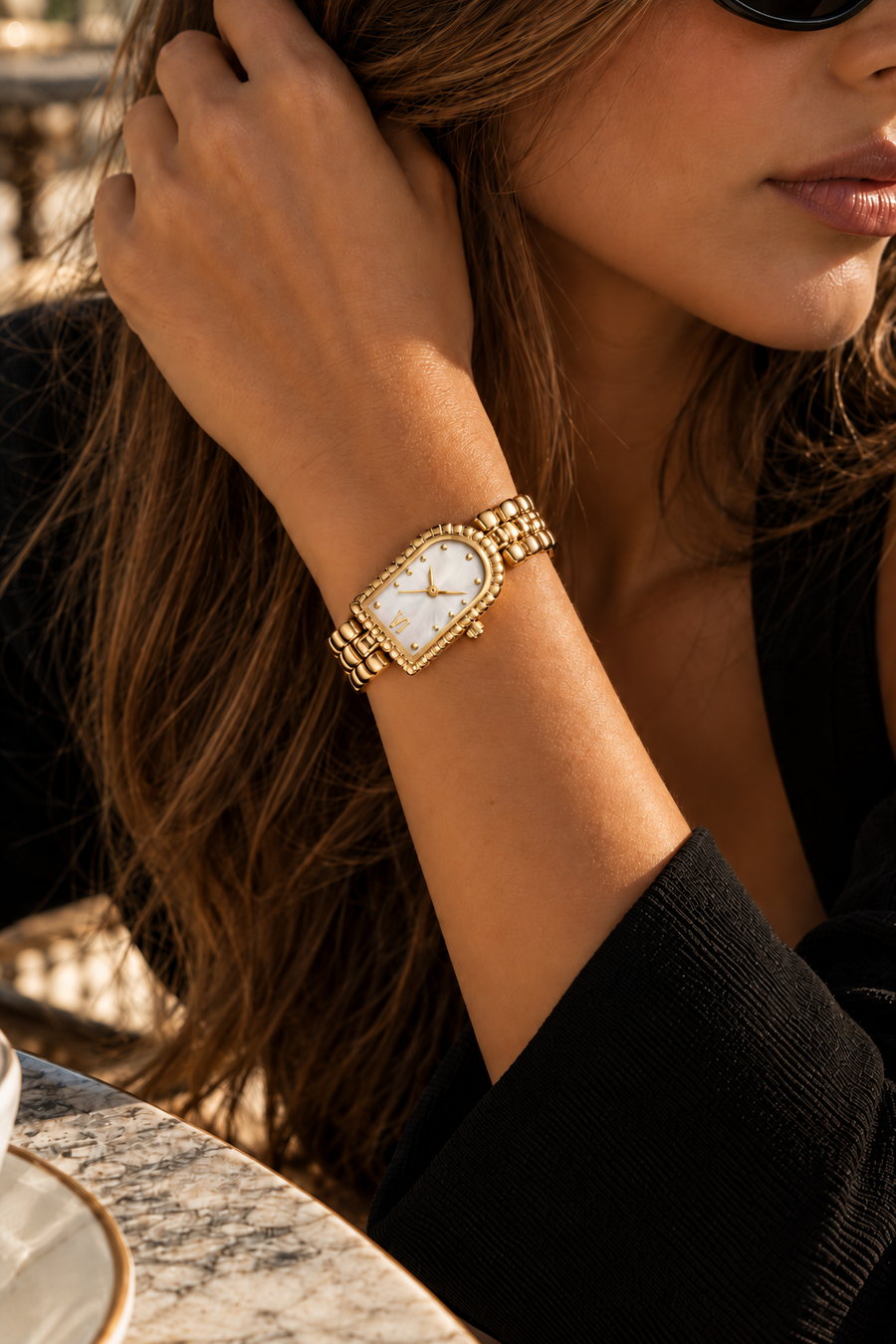 The Amalfi Full Gold/Pearl Watch