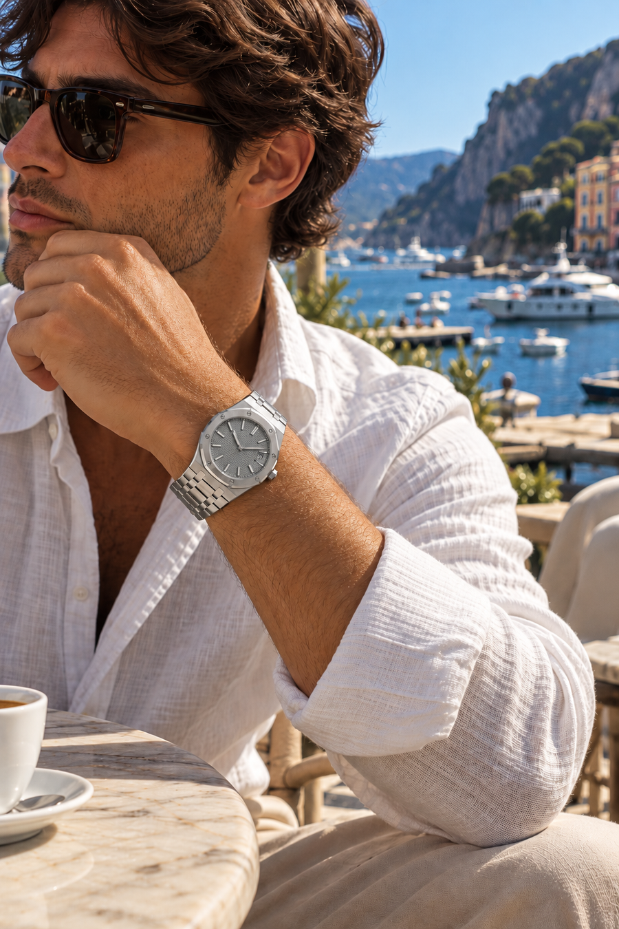 Le bracelet Riviera Light Blue Rose Gold
