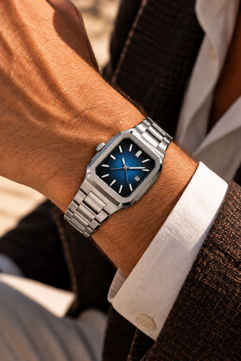 Die Capri Uhr Silber/Blau