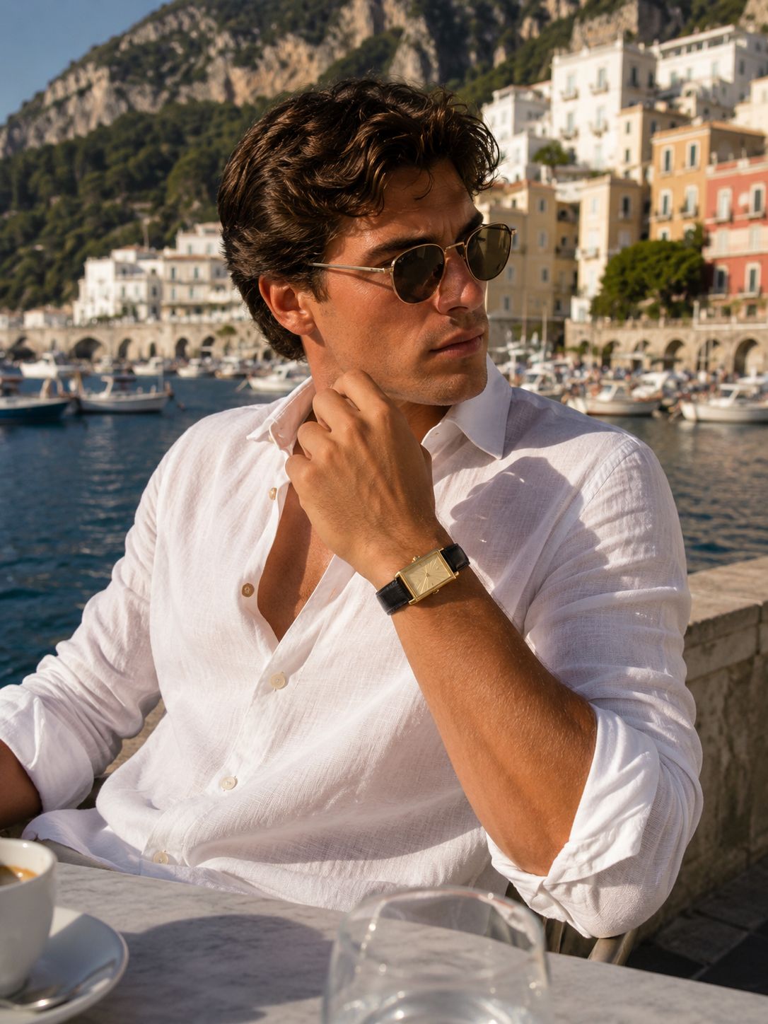 The Riviera Black/Gold Watch
