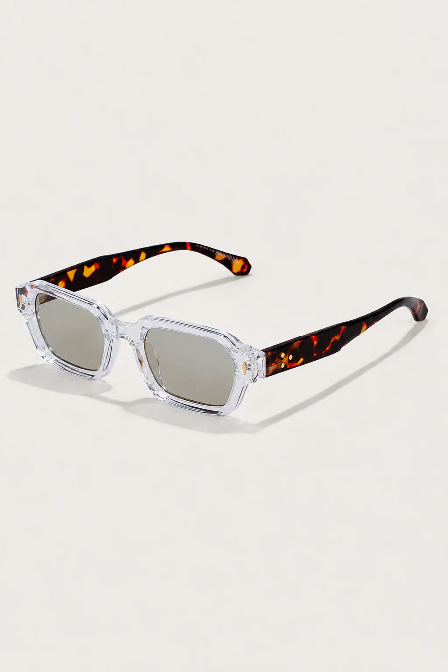 Die Monopoli Sonnenbrille mit transparentem Leopardenmuster