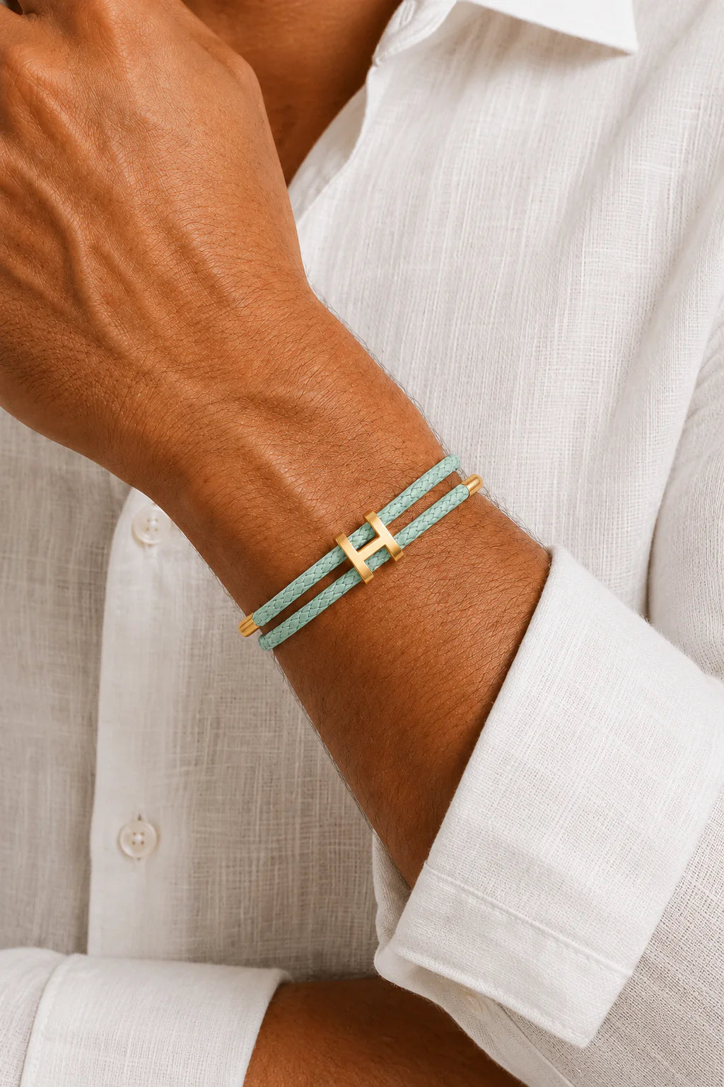 Le bracelet Monaco Menthe et Or