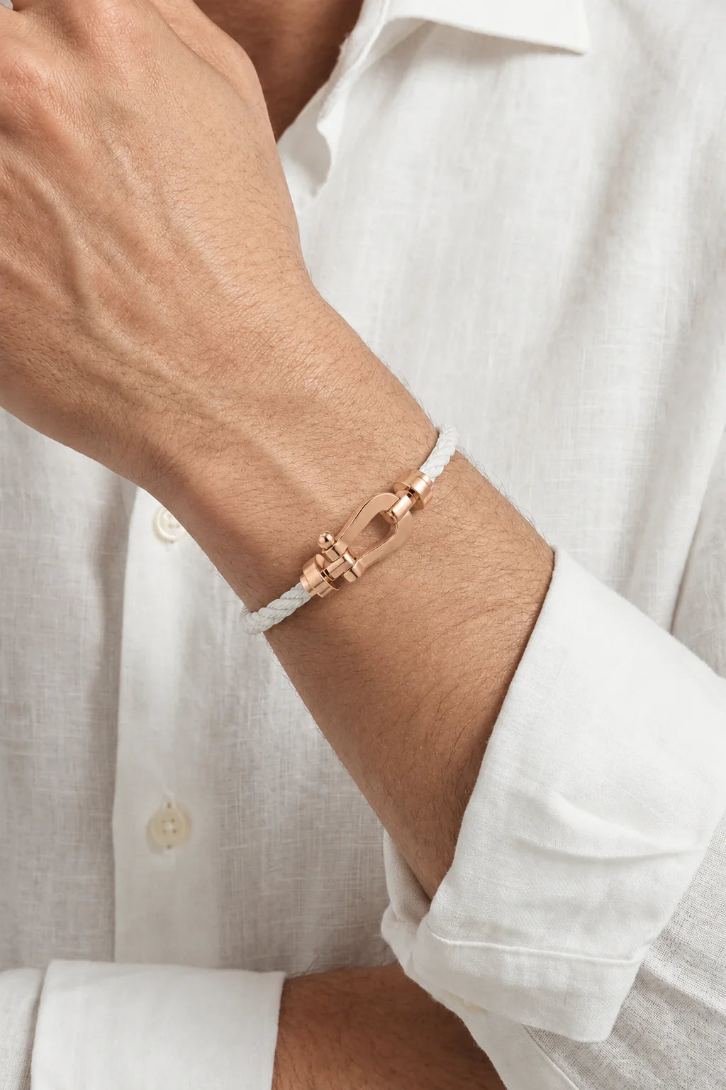 Le bracelet Riviera or rose et blanc