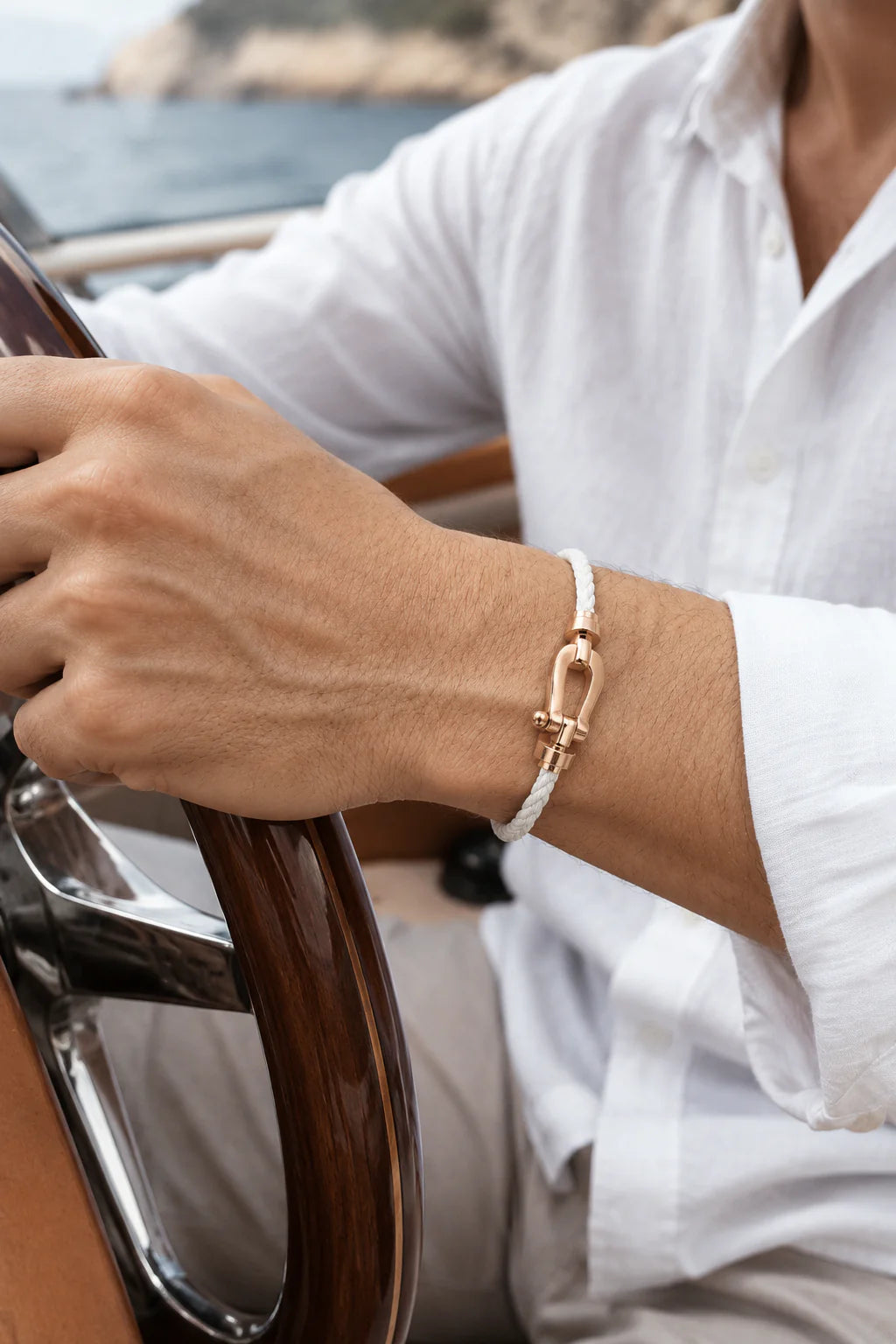 Le bracelet Riviera or rose et blanc