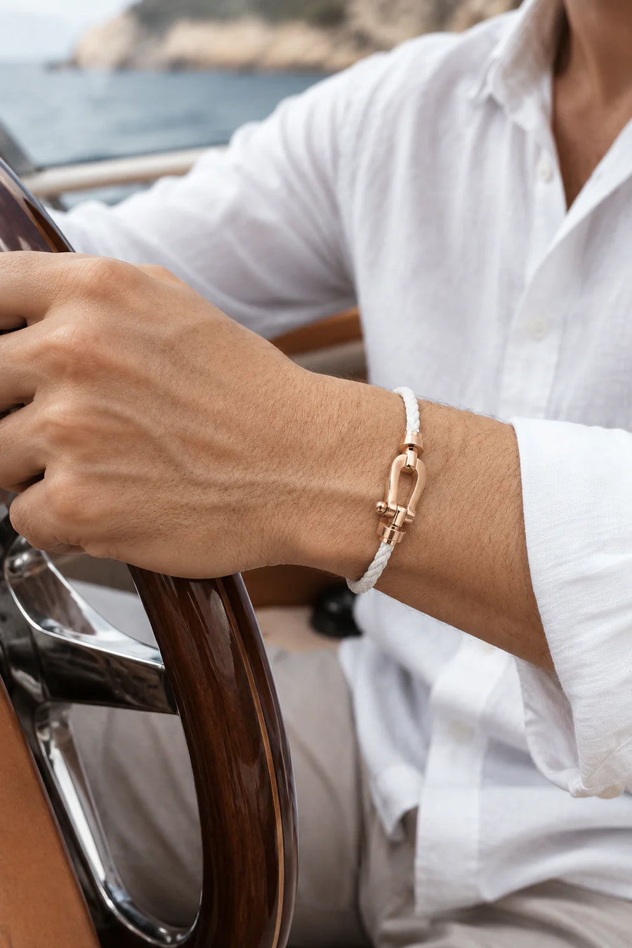 Le bracelet Riviera or rose et blanc
