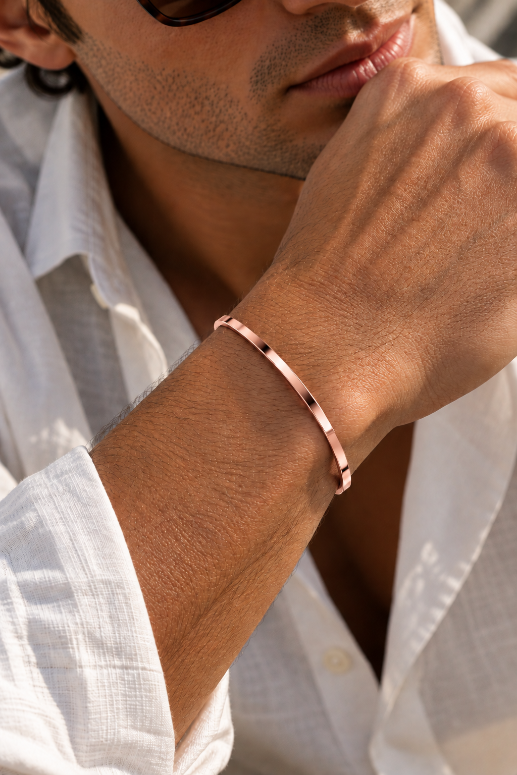 The Capri Slim Flat Rose Gold Bracelet