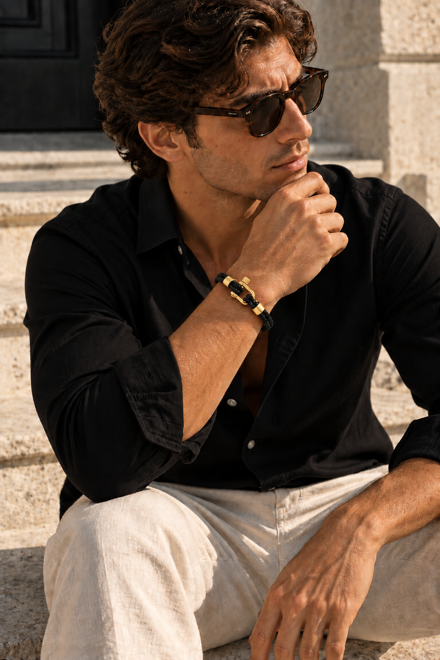 The Riviera Light Blue Rose Gold Bracelet