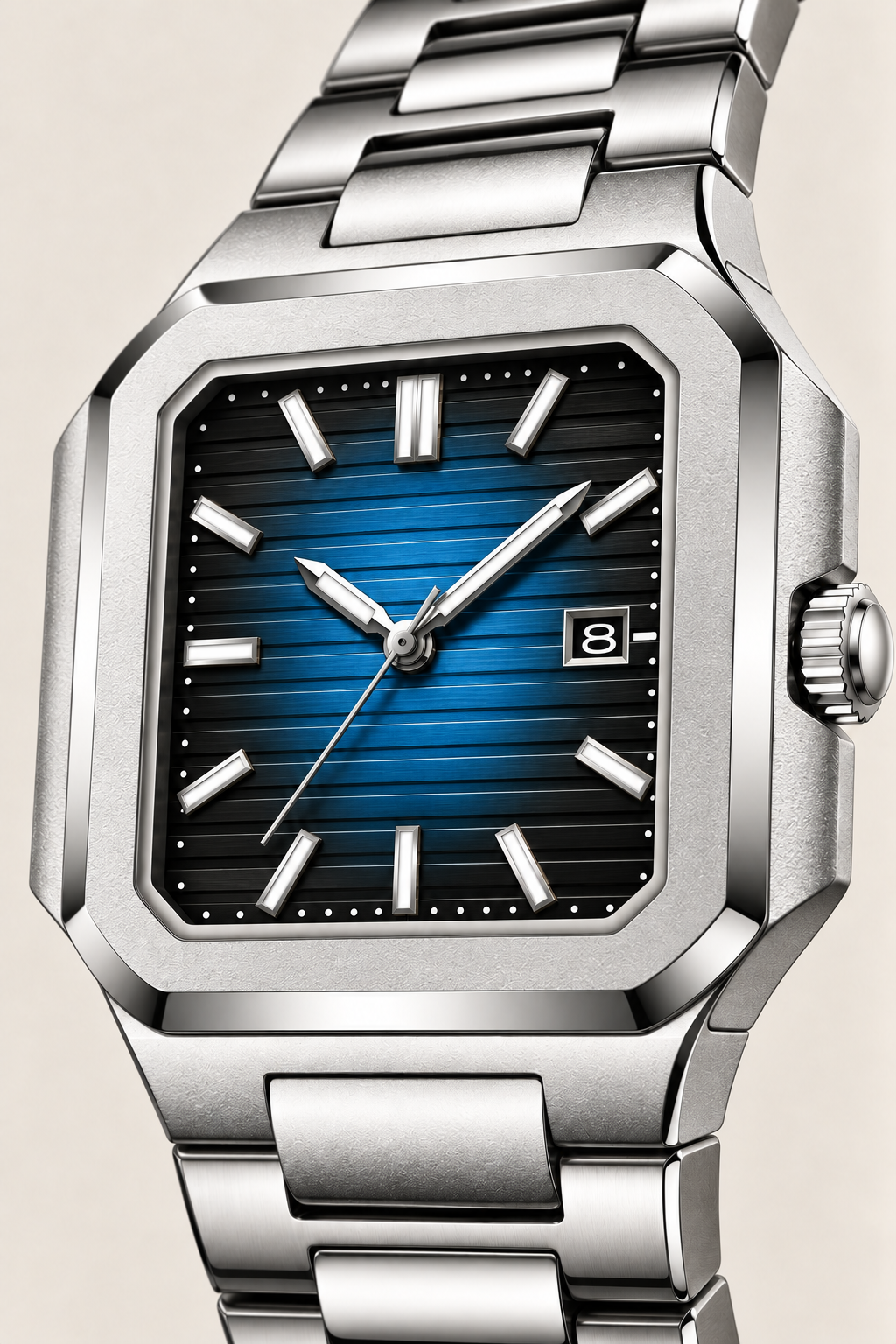 Die Capri Uhr Silber/Blau