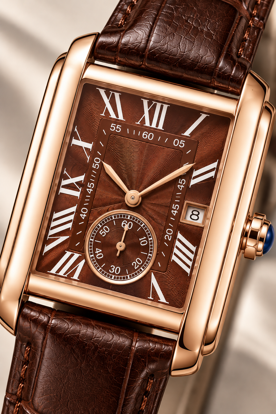 Die Amalfi Uhr in Braun/Roségold