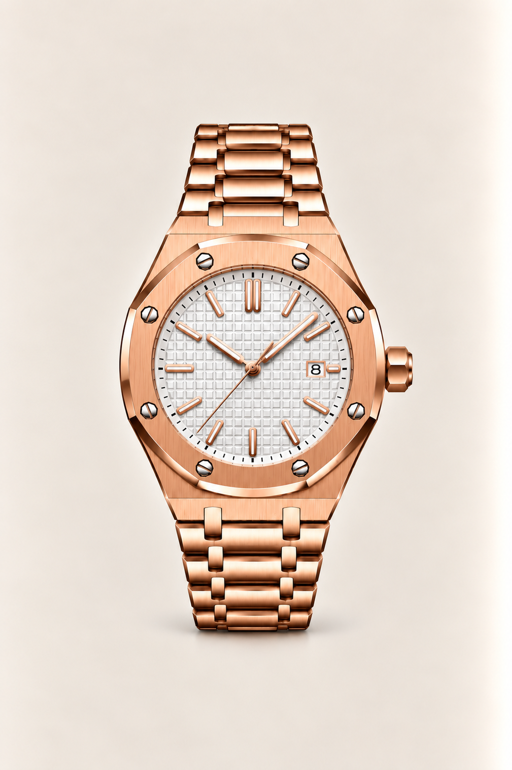 The Monaco Rose Gold/White Watch
