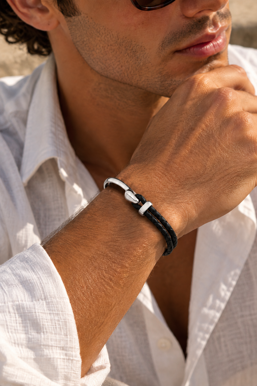 The Nautilus Black/Silver Bracelet