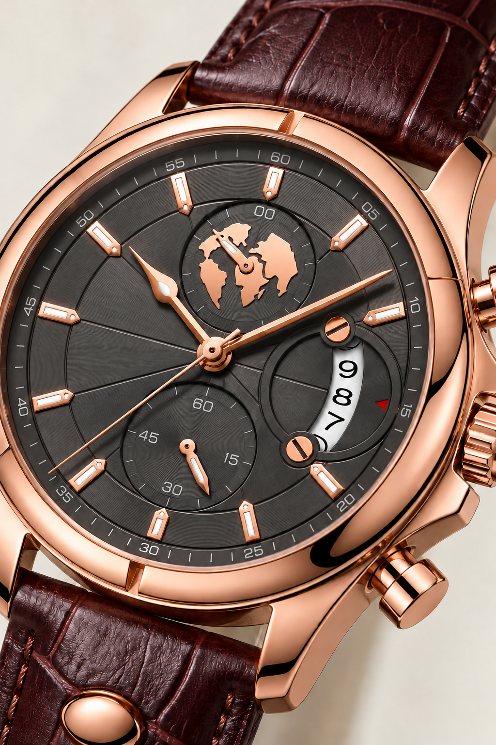 The Portofino Explorer Brown/Grey/RoseGold Watch