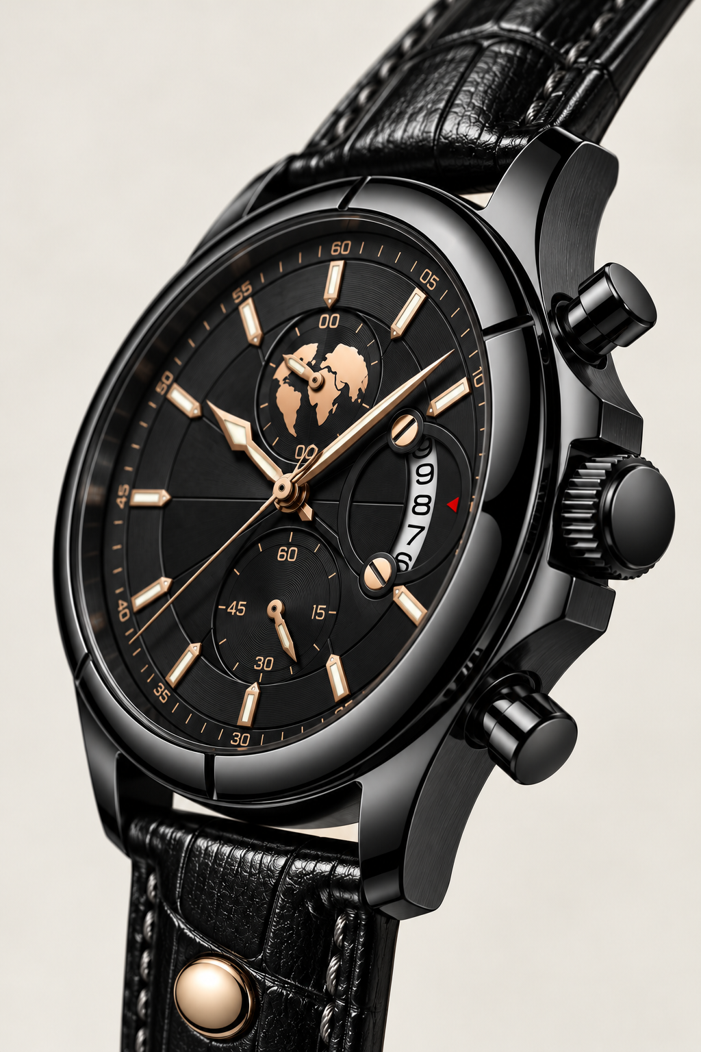 Die Portofino Explorer Uhr Schwarz/Roségold