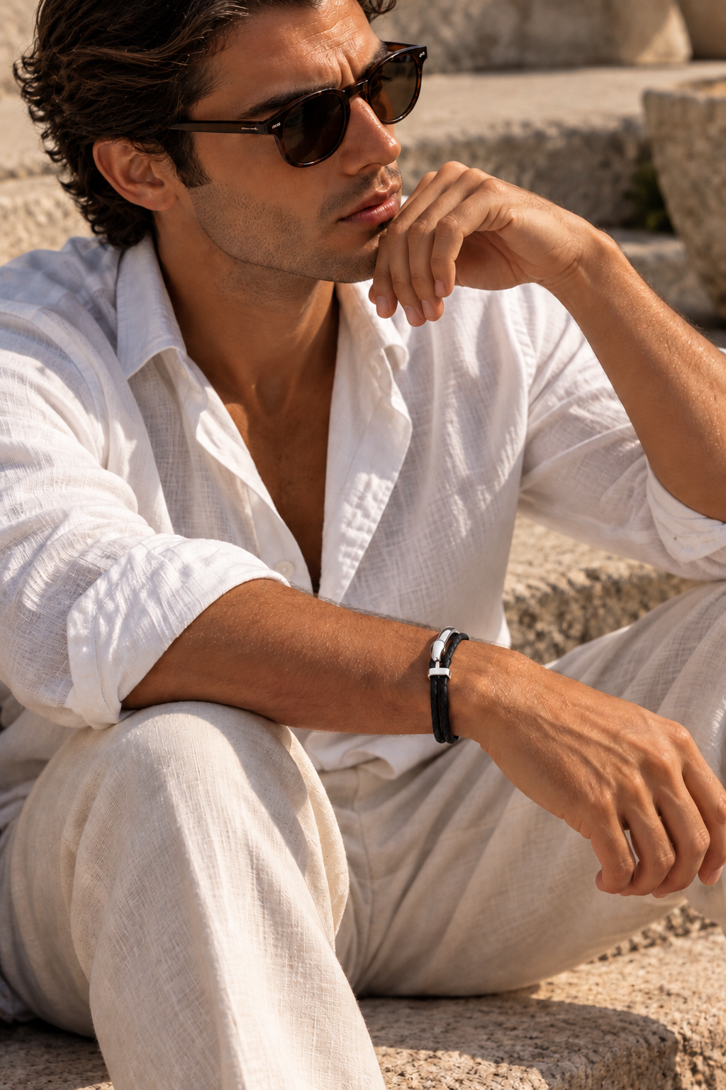 The Nautilus Black/Silver Bracelet