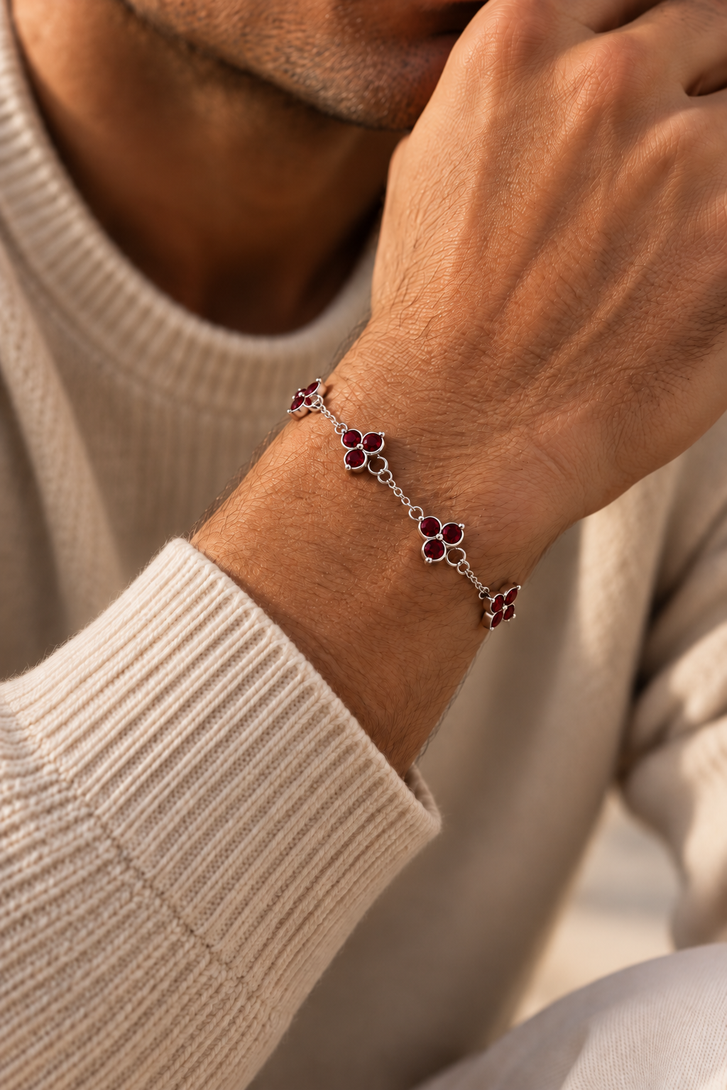 The Fortuna Red/Silver Bracelet