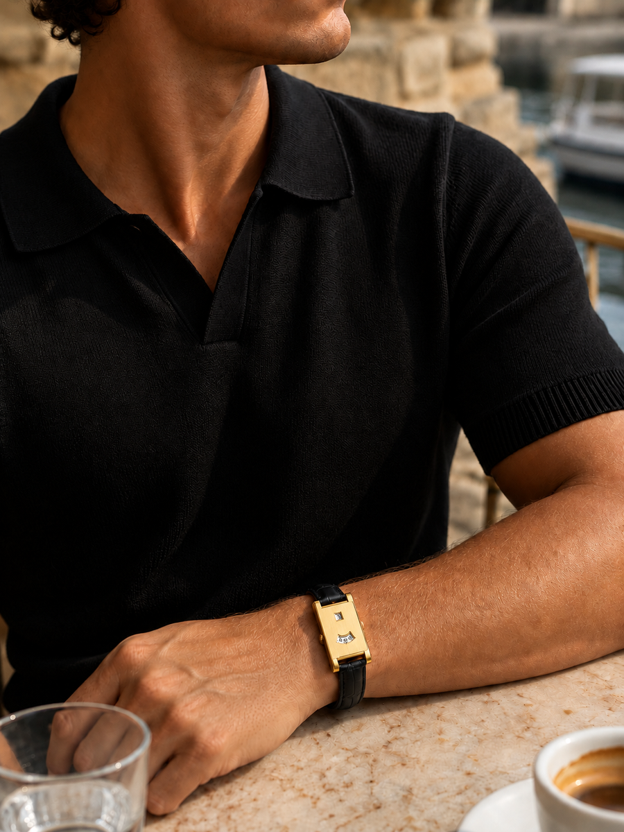 The Dolcevita Black/Gold Watch
