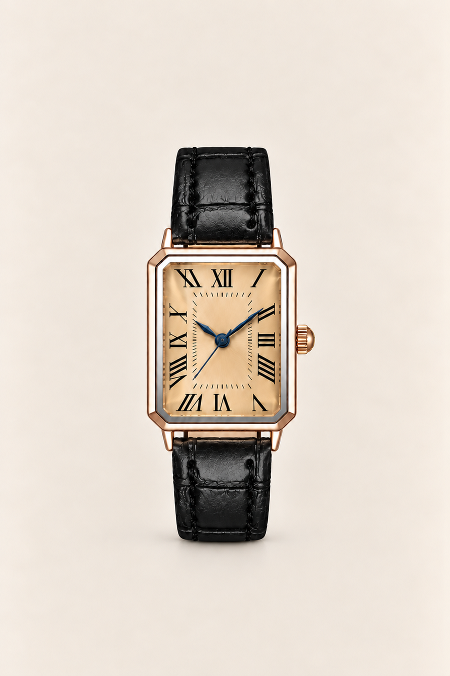 Die Positano Uhr in Schwarz/Roségold