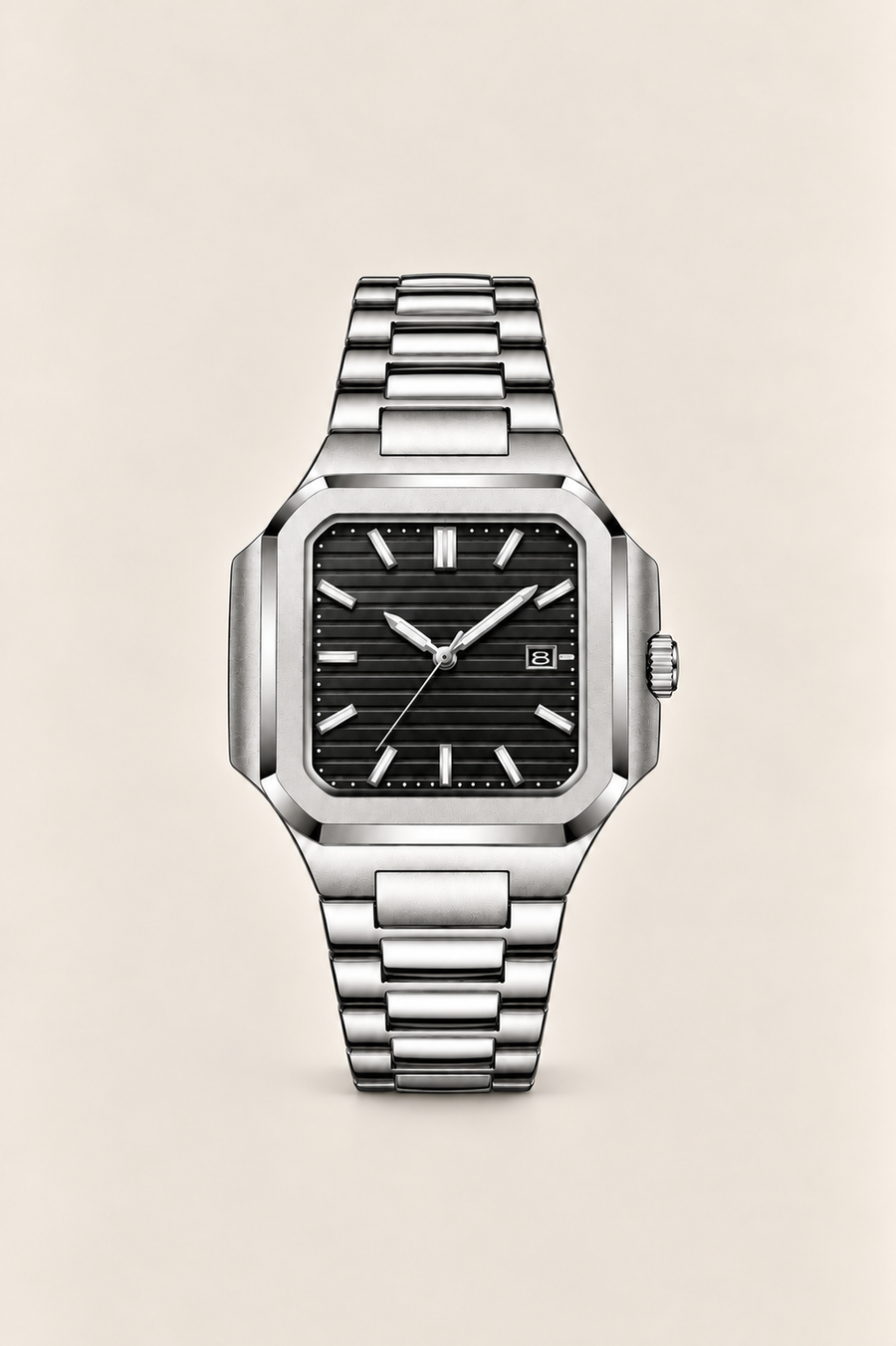 Die Capri Uhr Silber/Schwarz