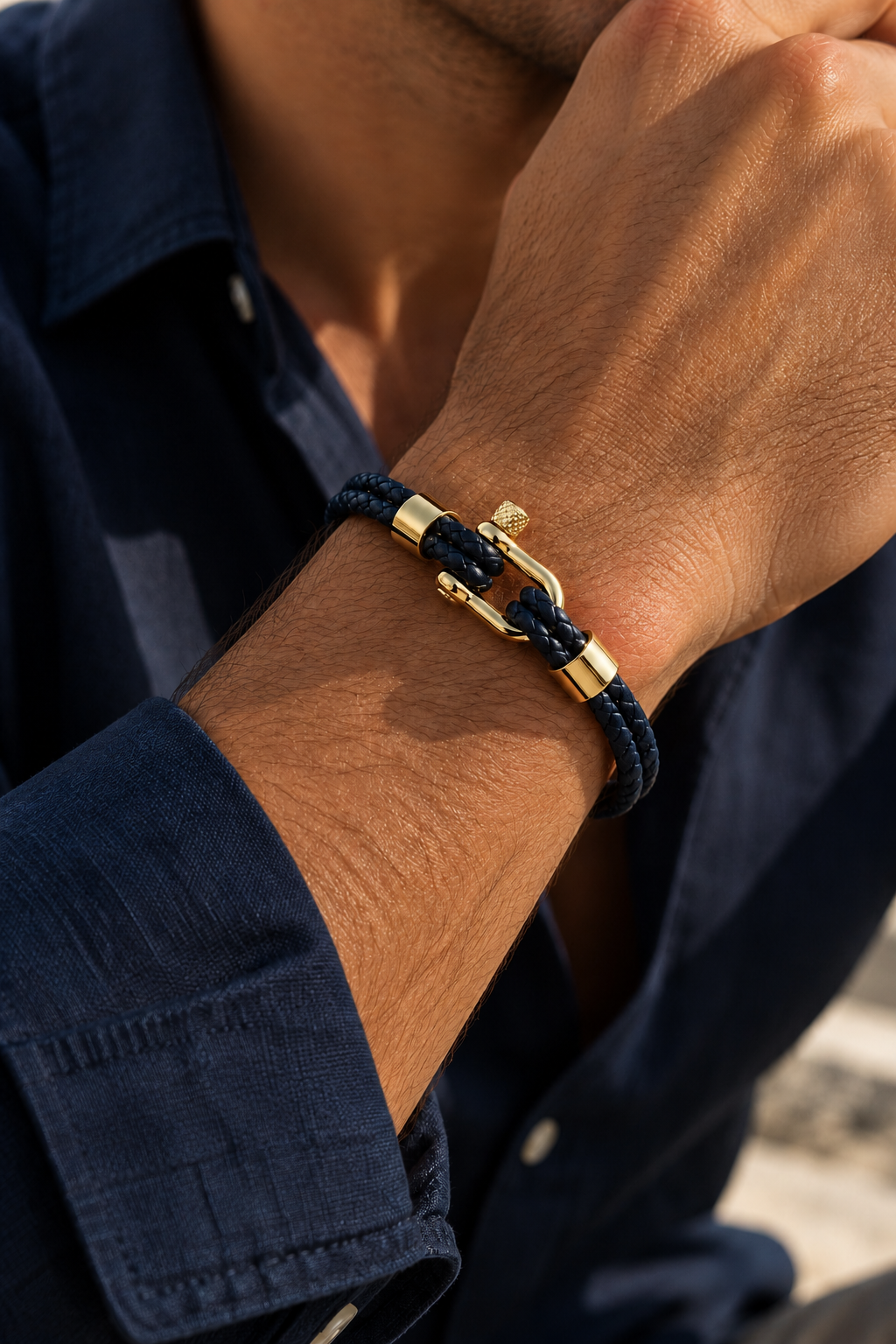 The Riviera Light Blue Rose Gold Bracelet