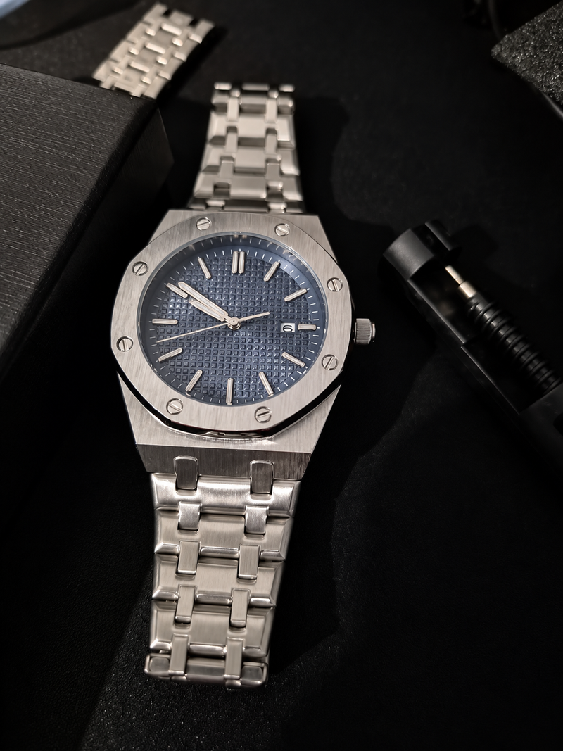 The Monaco Silver Navy Watch