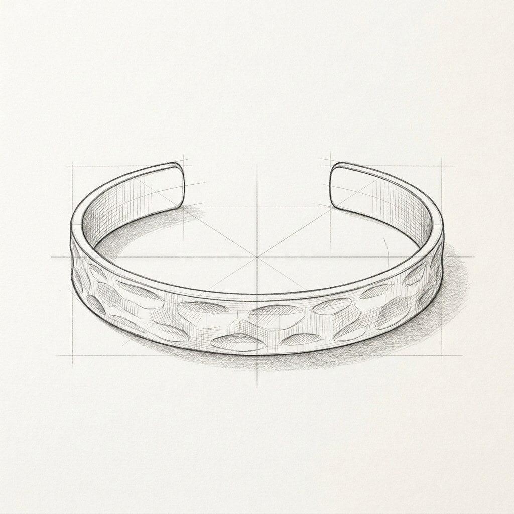 Technische Zeichnung · The Amalfi Textured Gold Bracelet