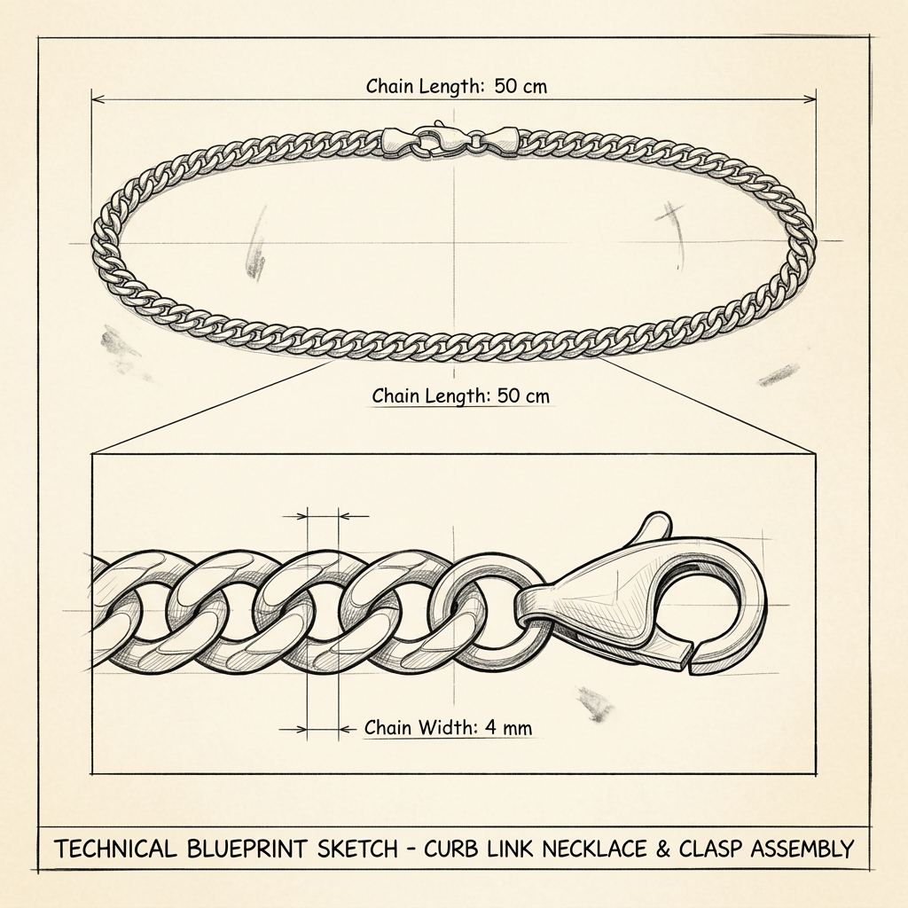 Technische Zeichnung · The Classic Silver Chain