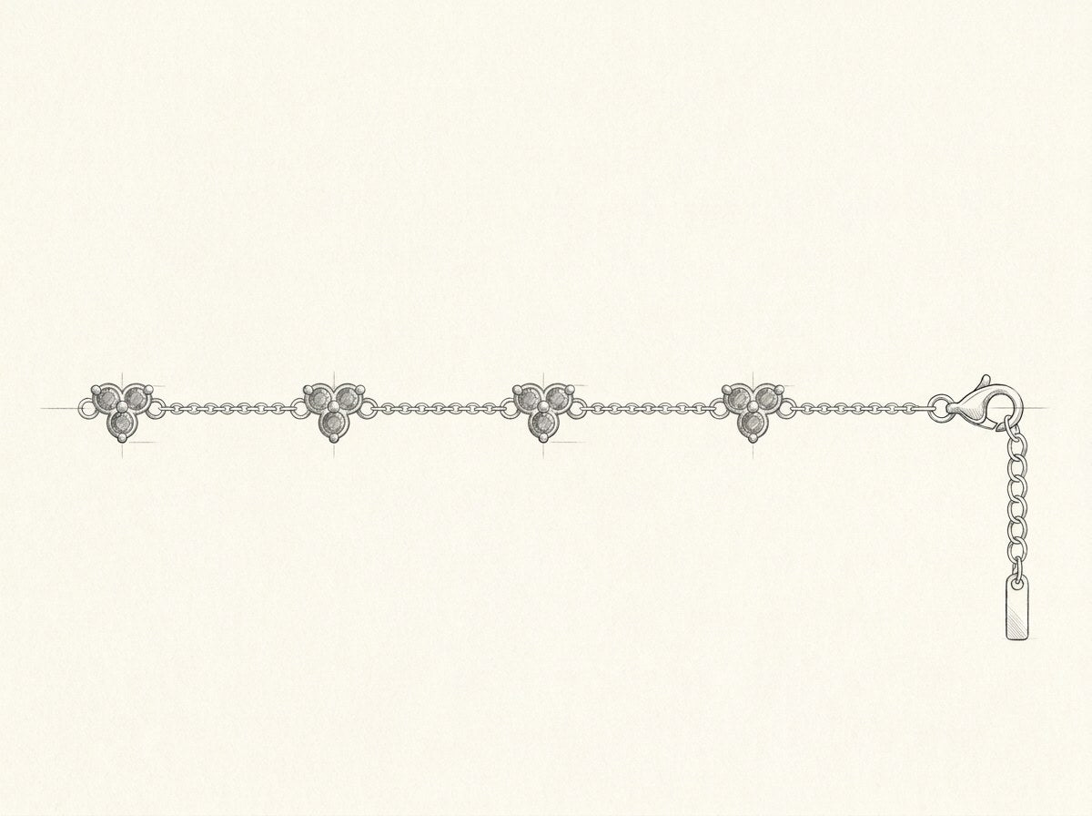 Technische Zeichnung · The Fortuna Ice/Silver Bracelet